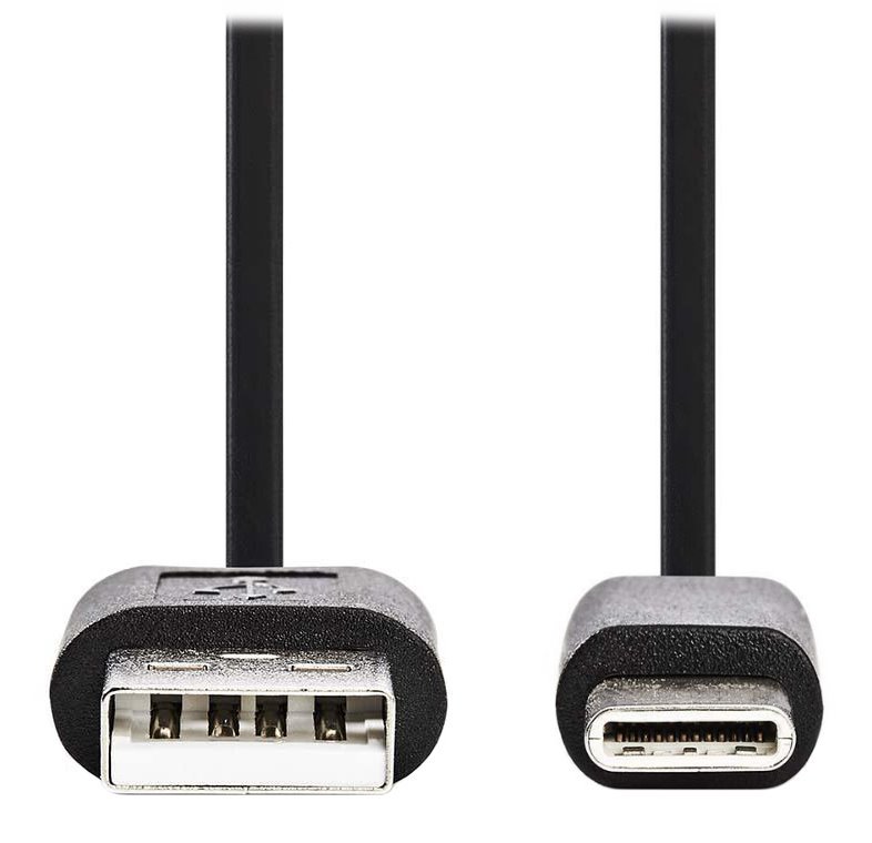 NEDIS kabel USB 2.0/ zástrčka USB-C - zástrčka USB-A/ černý/ bulk/ 2m