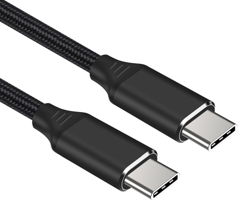 PremiumCord ku31cv1 USB-C M/M, 240W 480 MBps, 1m PREMIUMCORD Kabel USB-C M/M, 240W 480Mbps černý bavlněný oplet, 1m