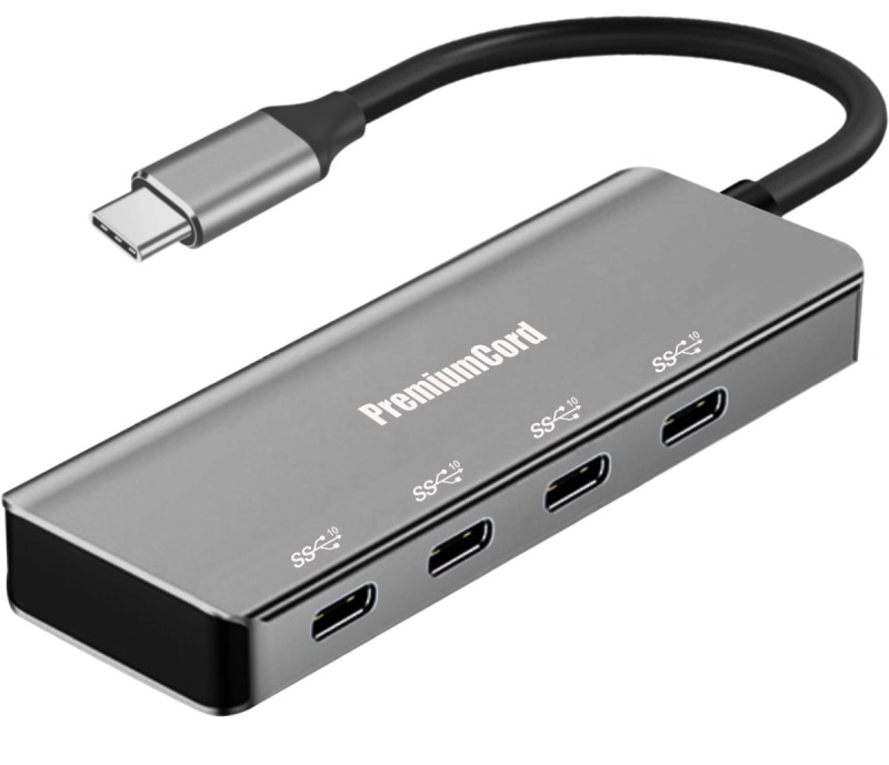 PremiumCord ku31hub10 PremiumCord 5G SuperSpeed Hub USB-C na 4x USB 3.2 C Aluminum