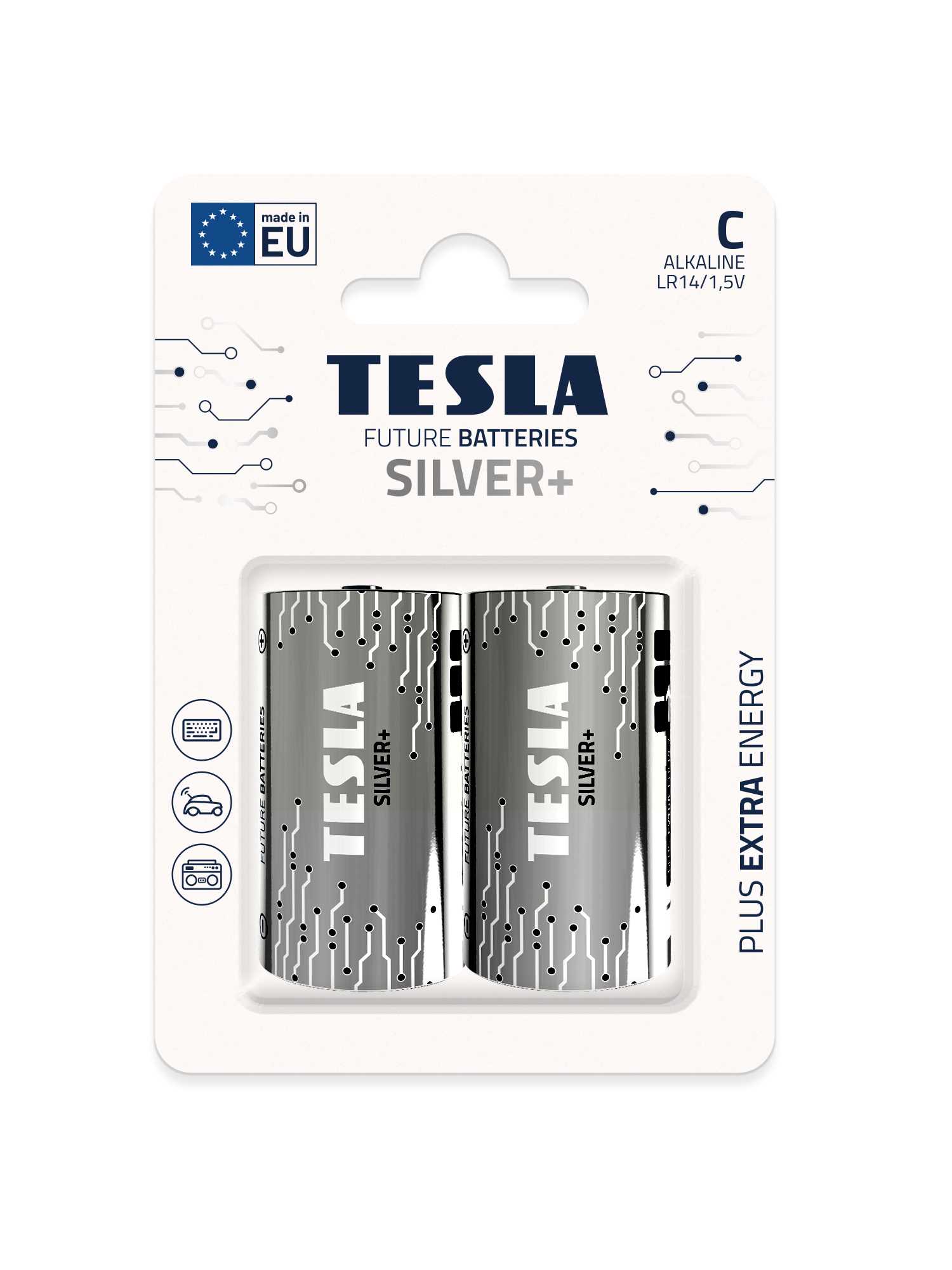 Tesla SILVER+ C 2ks 13140221 TESLA - baterie C SILVER+, 2ks, LR14