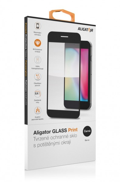 Aligator ochranné tvrzené sklo GLASS PRINT, Xiaomi 12T, černá, celoplošné lepení