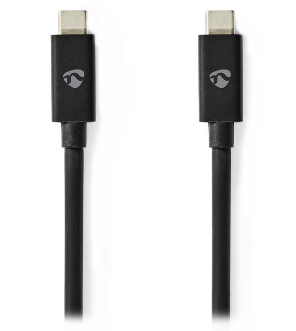 NEDIS kabel USB 4.0 Gen 3x2/ zástrčka USB-C - zástrčka USB-C/ 8K/ černý/ 2m