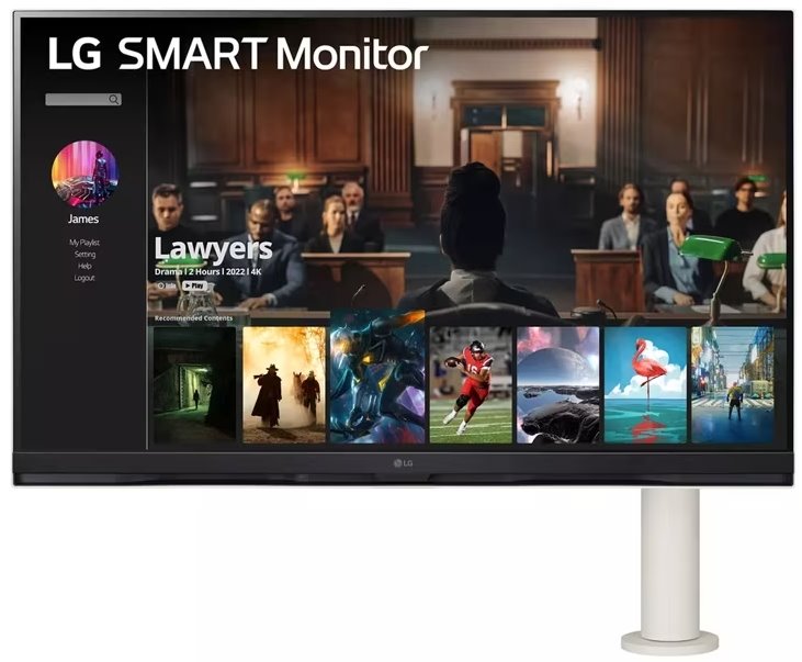 LG monitor 32SQ780S-W / VA / 31,5" / 4K 3840x2160 / 16:9 / 250cdm / 5ms / HDMI / USB-C//repro 5Wx2 /pivot/ výškově nast.