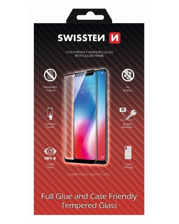Swissten ochranné temperované sklo Apple iPhone SE 2020 / 2022 černé
