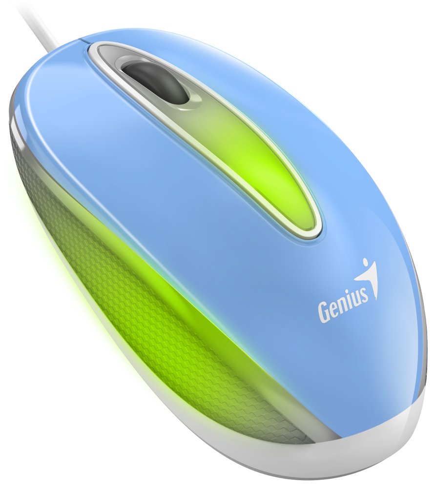 Genius DX-Mini 31010025406 GENIUS DX-Mini Baby Blue/ drátová/ 1000 dpi/ USB/ modrá/ RGB LED
