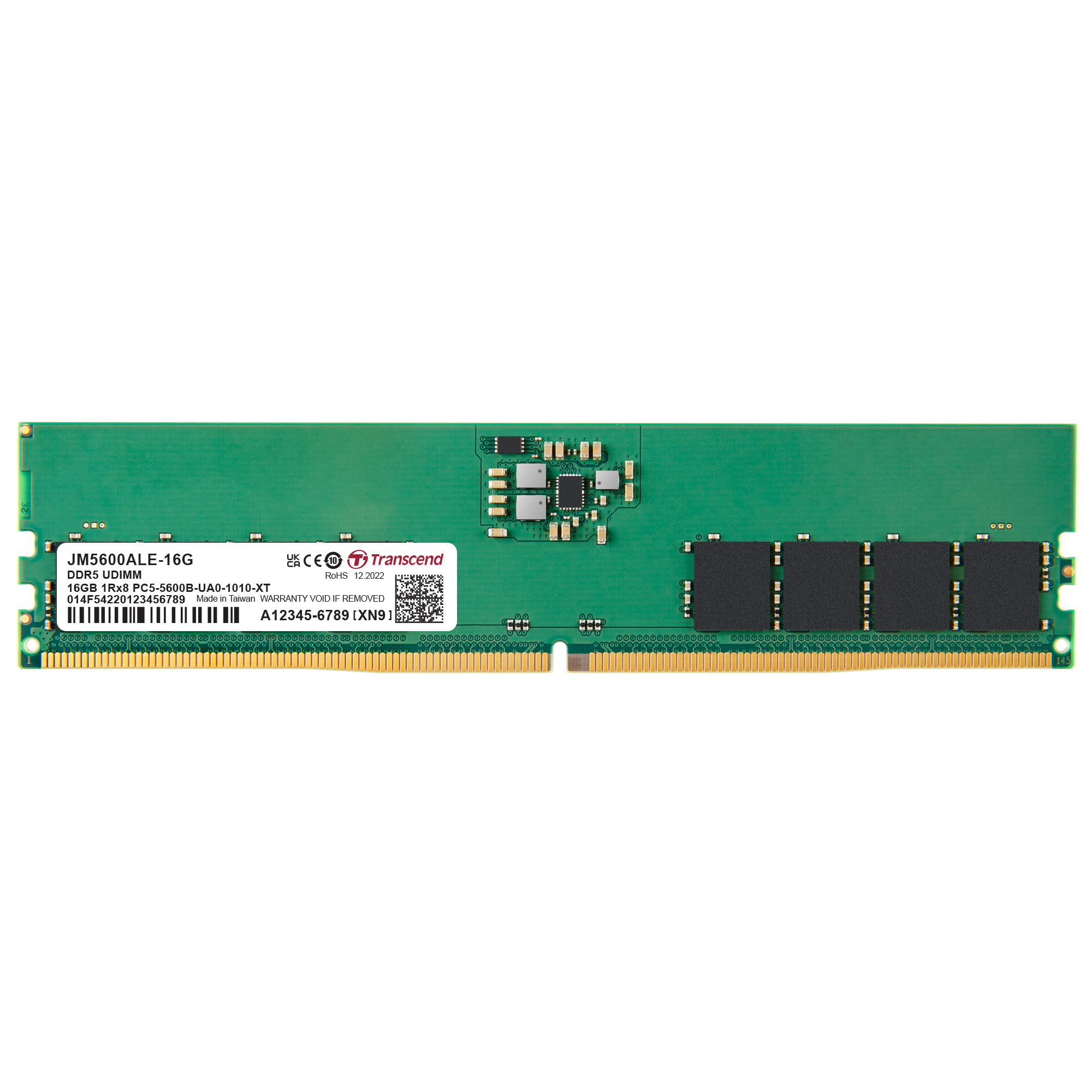 Transcend paměť 16GB DDR5 4800 U-DIMM JetRam 1Rx8 2Gx8 CL40 1.1V JM5600ALE-16G TRANSCEND DIMM DDR5 16GB 5600MT/s CL46 1.1V, U-DIMM JetRam