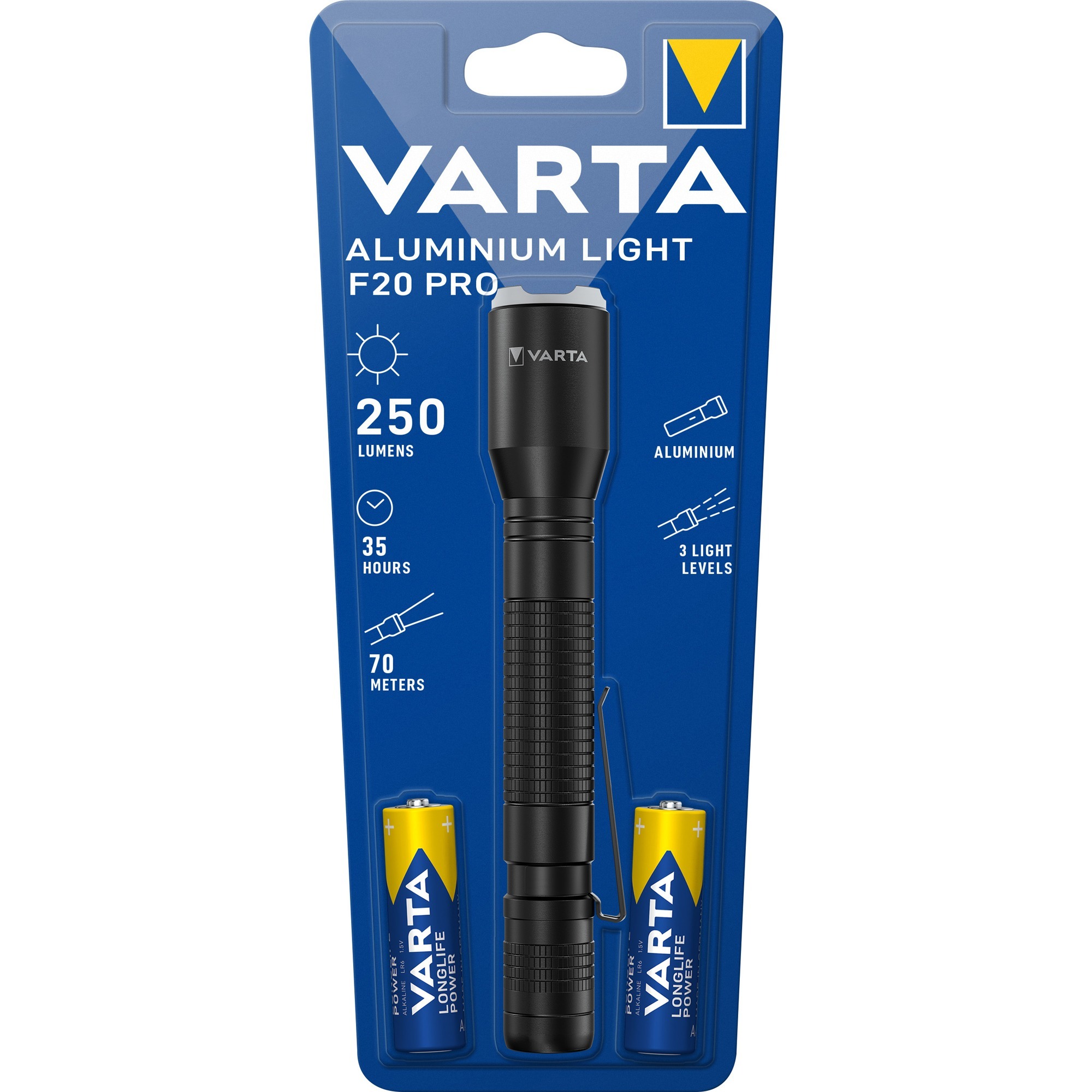 Svítilna VARTA Aluminium Light F20 Pro vč.2R6 16607