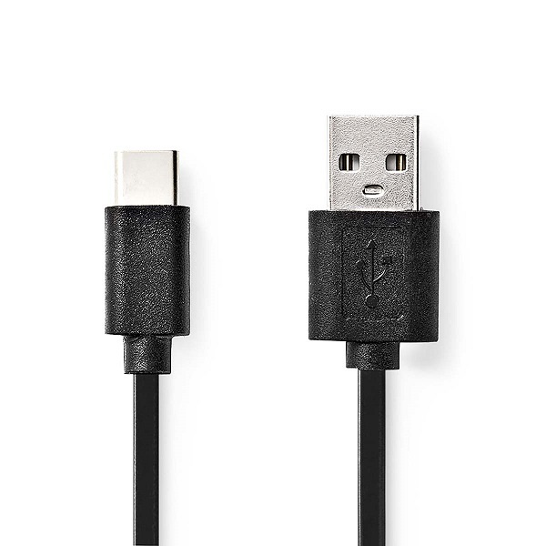 NEDIS kabel USB 2.0/ zástrčka USB-C - zástrčka USB-A/ černý/ bulk/ 3m