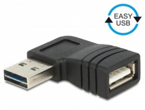 Delock adaptér EASY-USB 2.0-A samec > USB 2.0-A samice pravoúhlý levý/pravý