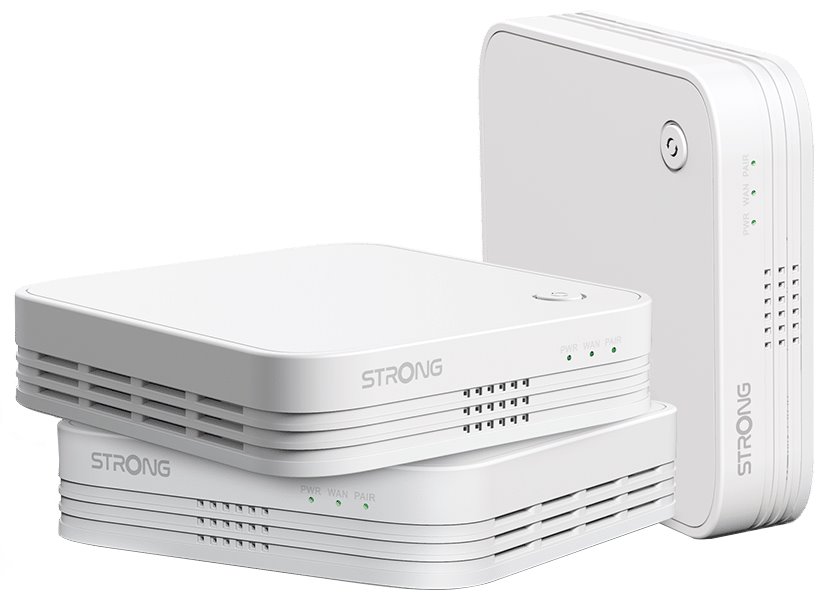 STRONG sada 3 ATRIA Wi-Fi Mesh Home TRIO PACK 1200/ Wi-Fi 802.11a/b/g/n/ac/ 1200 Mbit/s/ 2,4GHz a 5GHz/ 3x LAN/ bílý
