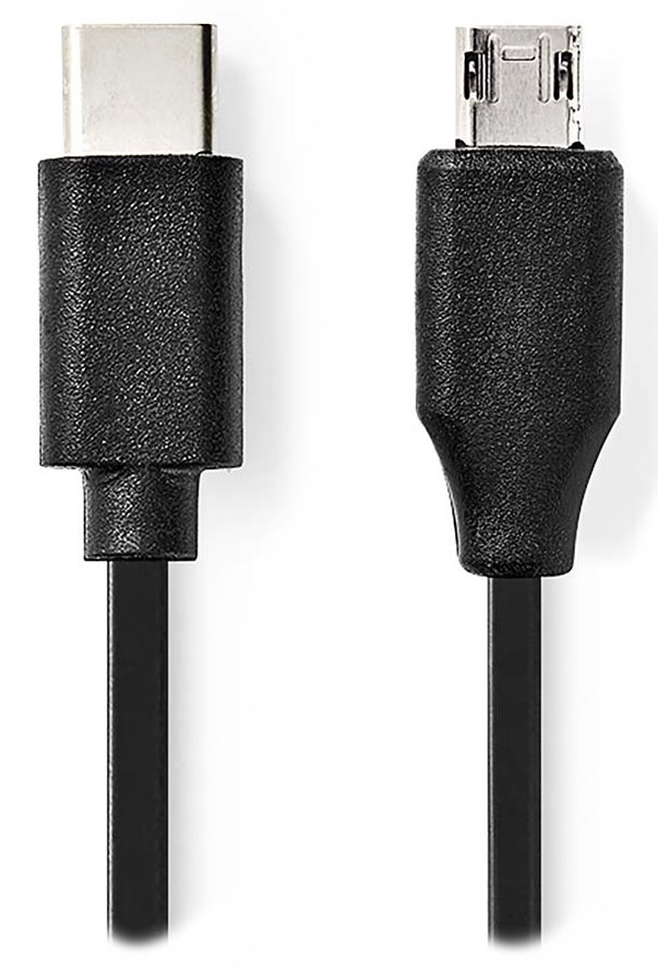 Nedis CCGL60750BK10 propojovací zástrčka USB C - zástrčka USB micro B, 1m NEDIS kabel USB 2.0/ zástrčka USB-C - zástrčka USB micro-B/ černý/ bulk/ 1m