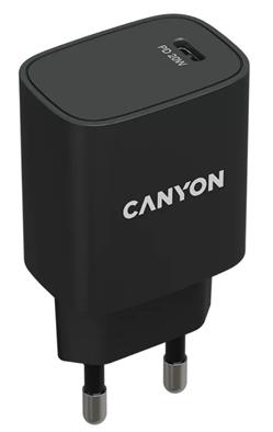 CANYON nabíječka do sítě H-20-02, 1x USB-C PD 20W, černá