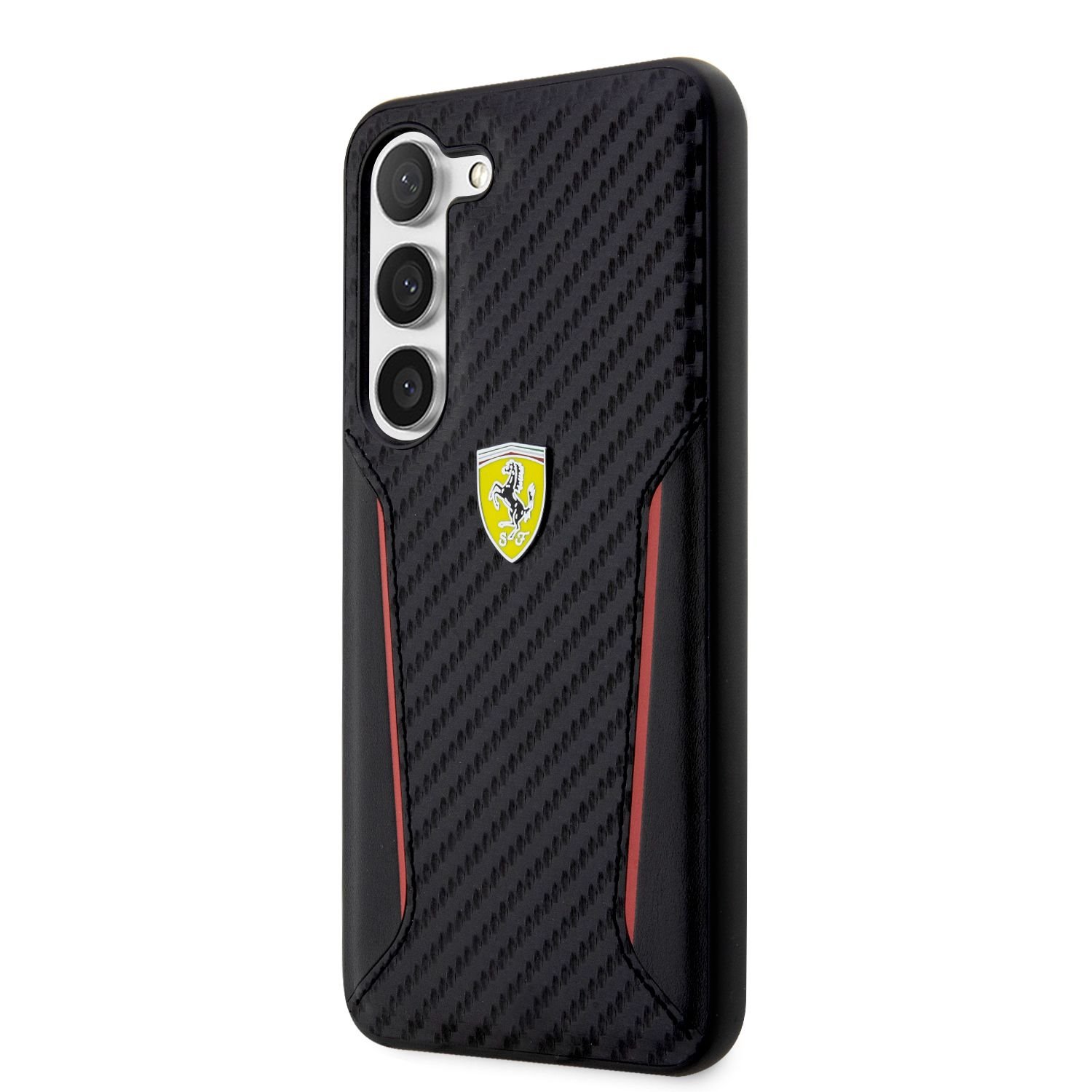 Ferrari PU Carbon Zadní Kryt pro Samsung Galaxy S23 Black Nové