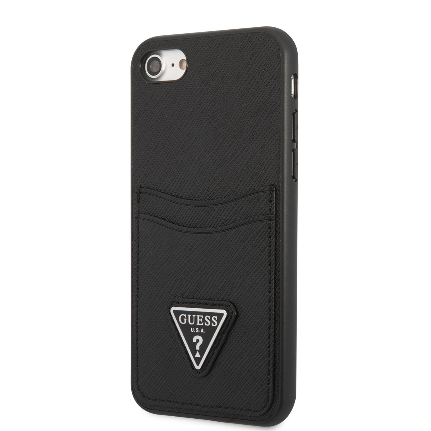 Guess Saffiano Double Card Zadní Kryt pro iPhone 7/8/SE2020/SE2022 Black Nové