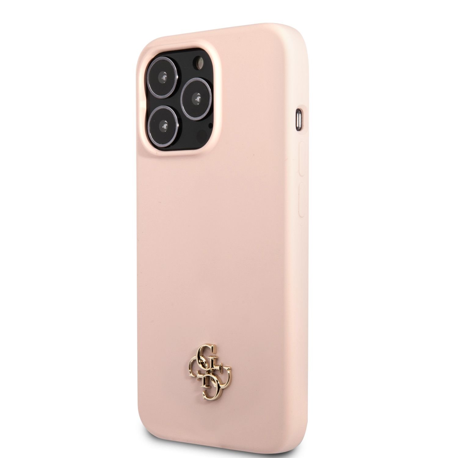 Guess 4G Silicone Metal Logo Zadní Kryt pro iPhone 13 Pro Pink Nové