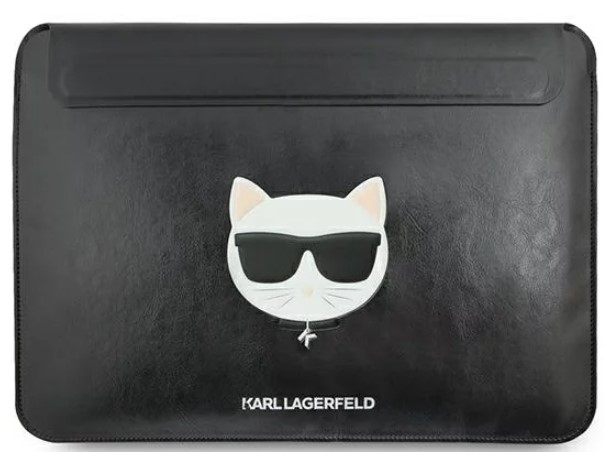 Karl Lagerfeld Choupette Head Embossed Computer pouzdro 16" Black Nové