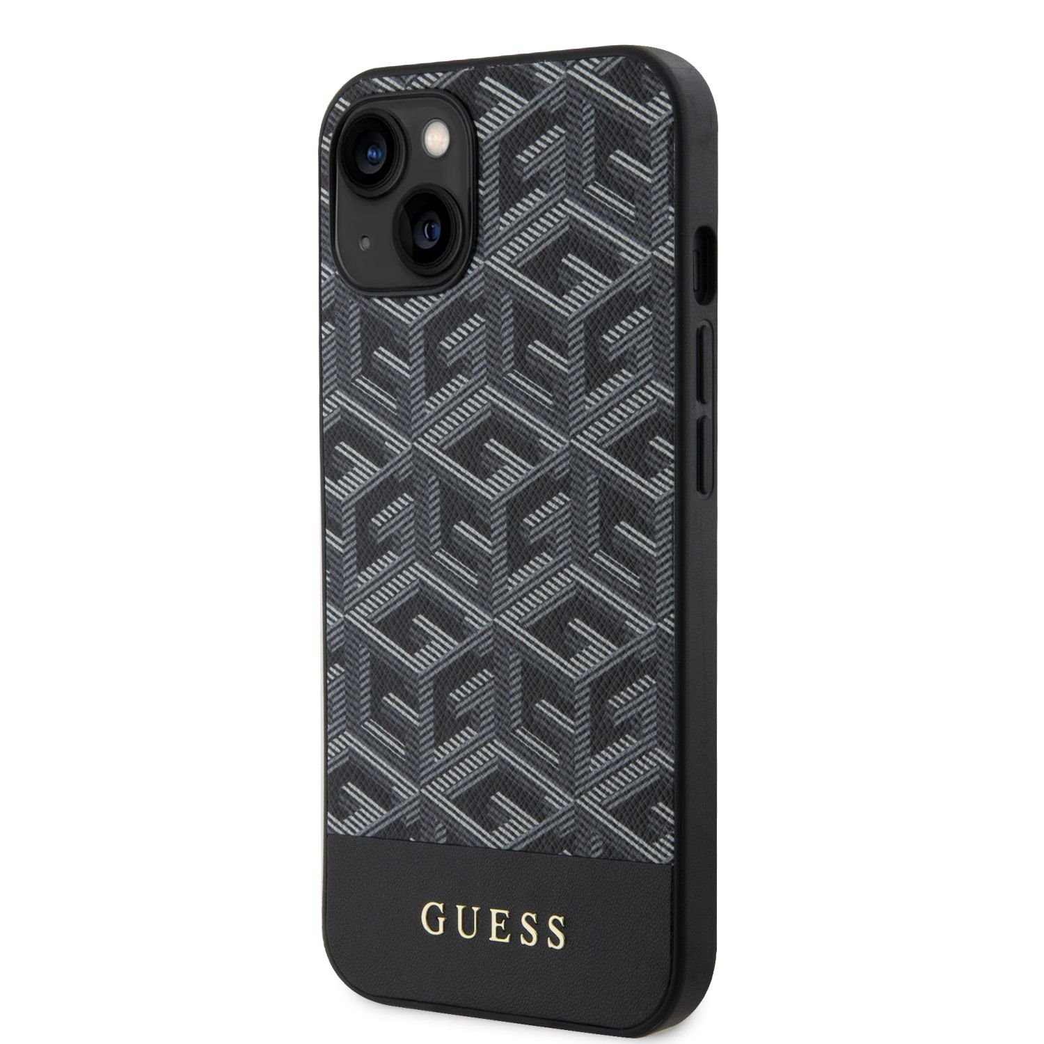 Guess PU G Cube MagSafe Kompatibilní Zadní Kryt pro iPhone 13 černý Nové