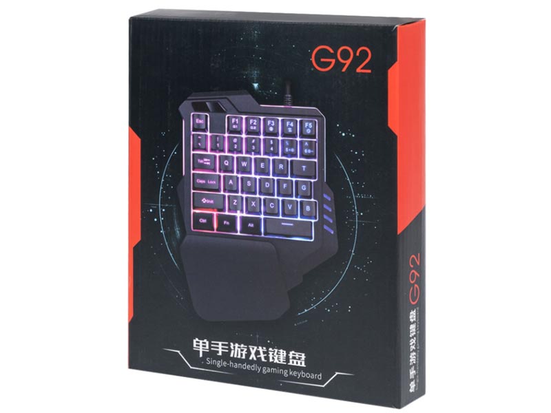 DeTech Jednoruční herní klávesnice G92 - černá Nové