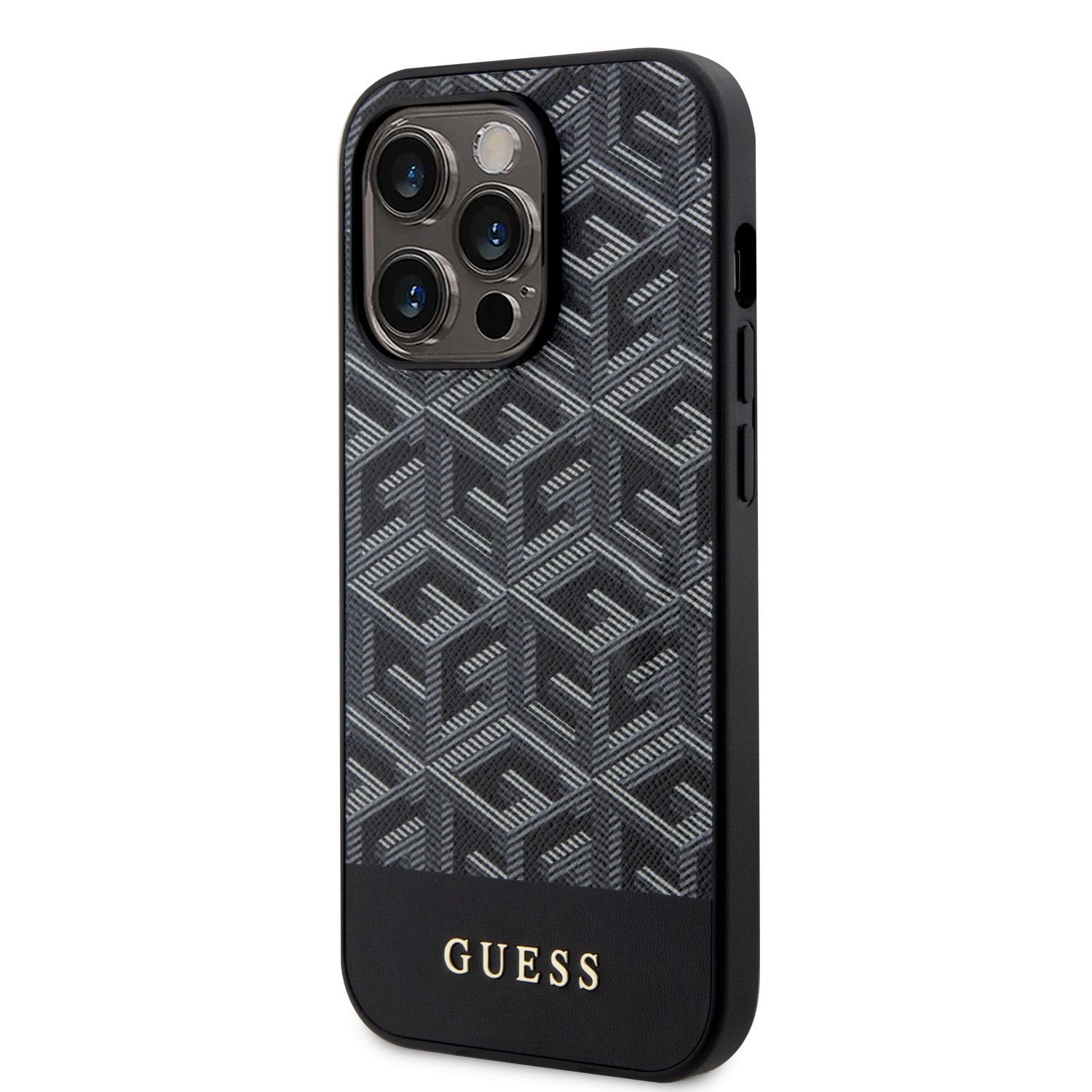 Guess PU G Cube MagSafe Kompatibilní Zadní Kryt pro iPhone 14 Pro Black Nové