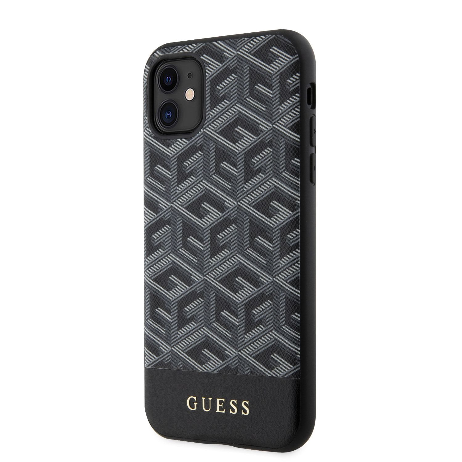 Guess PU G Cube MagSafe Kompatibilní Zadní Kryt pro iPhone 11 černý Nové