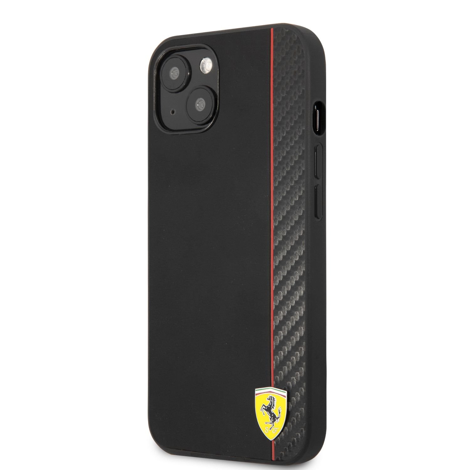 Ferrari Smooth and Carbon Effect Zadní Kryt pro iPhone 13 Black Nové