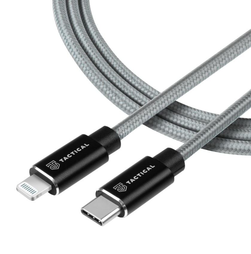 Tactical Fast Rope Aramid Cable USB-C/Lightning MFi 2m Grey Nové