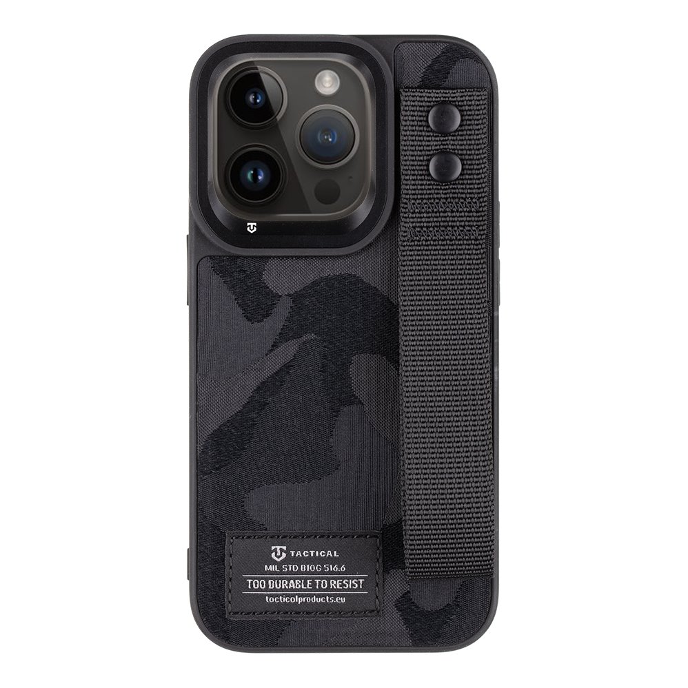 Tactical Camo Troop Drag Strap Kryt pro Apple iPhone 14 Pro Black Nové