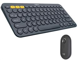 Logitech Pebble 2 Combo, bezdrátová klávesnice a myš, grafitová