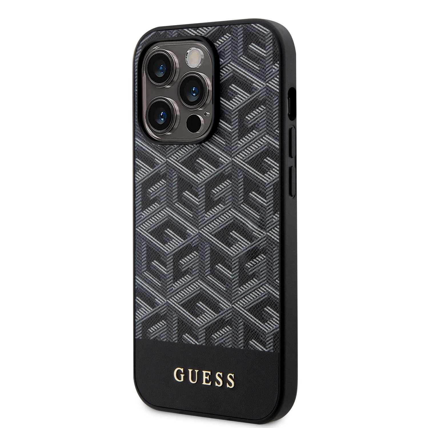 Guess PU G Cube MagSafe Kompatibilní Zadní Kryt pro iPhone 13 Pro Black Nové