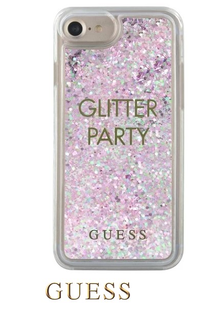 Guess Liquid Glitter Hard Pouzdro Party Purple pro iPhone 6/7/8 /SE 2020 Nové