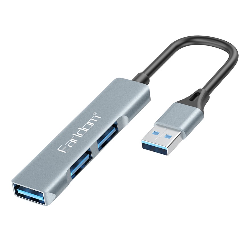 DeTech USB hub Earldom ET-HUB09, USB 3.0, 3 porty, šedý Nové