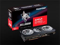 PowerColor Radeon RX 7700 XT Hellhound 12GB GDDR6 RX7700XT 12G-L/OC PowerColor TUL AMD RX 7700 XT 12G-L/OC, 1 HDMI, 3 DP