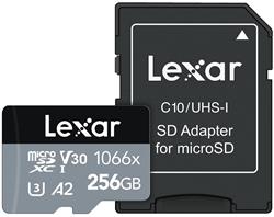 Lexar microSDXC UHS-I 256 GB LMS1066256G-BNANG Lexar paměťová karta 256GB High-Performance 1066x microSDXC™ UHS-I, čtení/zápis: 160/120MB/s, C10 A2 V30 U3