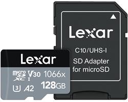 Lexar microSDXC UHS-I 128 GB LMS1066128G-BNANG Lexar paměťová karta 128GB High-Performance 1066x microSDXC™ UHS-I, (čtení/zápis:160/120MB/s) C10 A2 V30 U3