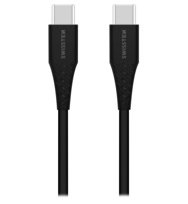 Swissten TPU nabíjecí kabel USB-C / USB-C 0,4 M Černý