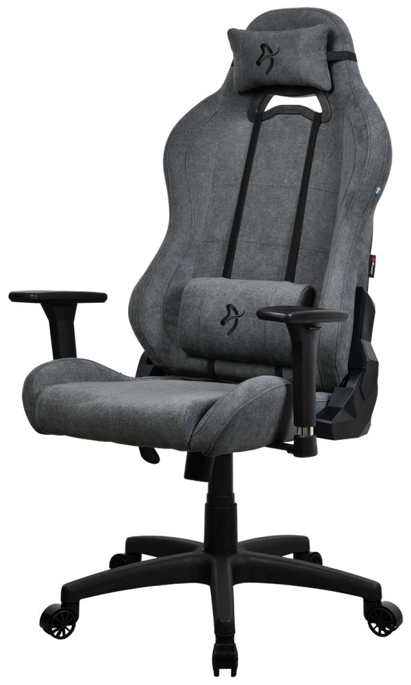 AROZZI herní židle TORRETTA Soft Fabric v2/ látkový povrch/ šedá popelavá