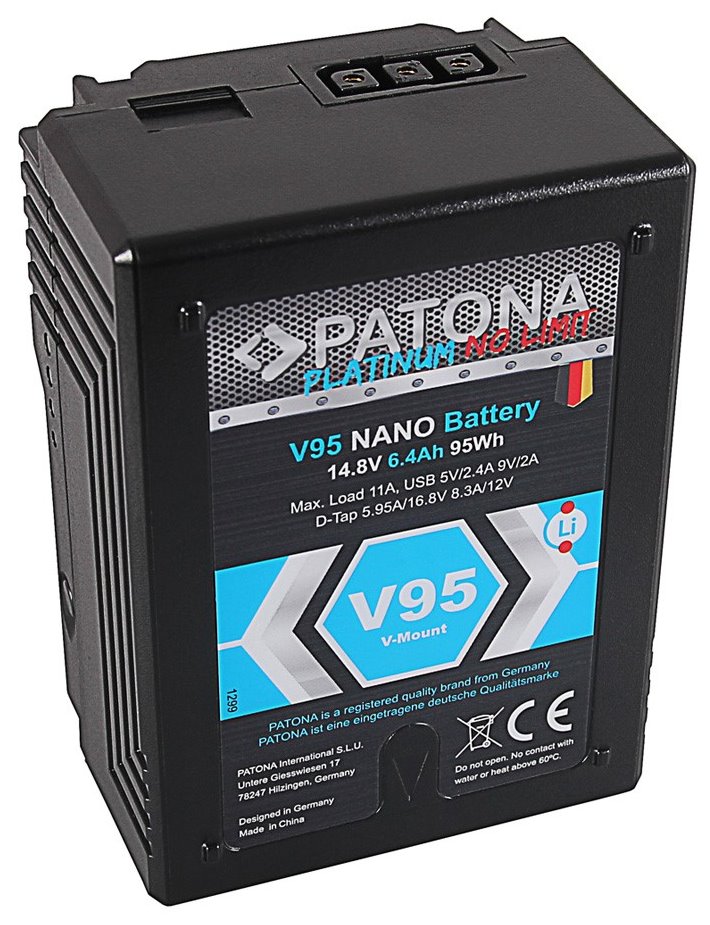 PATONA baterie V-mount pro digitální kameru Sony V95 6400mAh Li-Ion 14,8V 95Wh Platinum