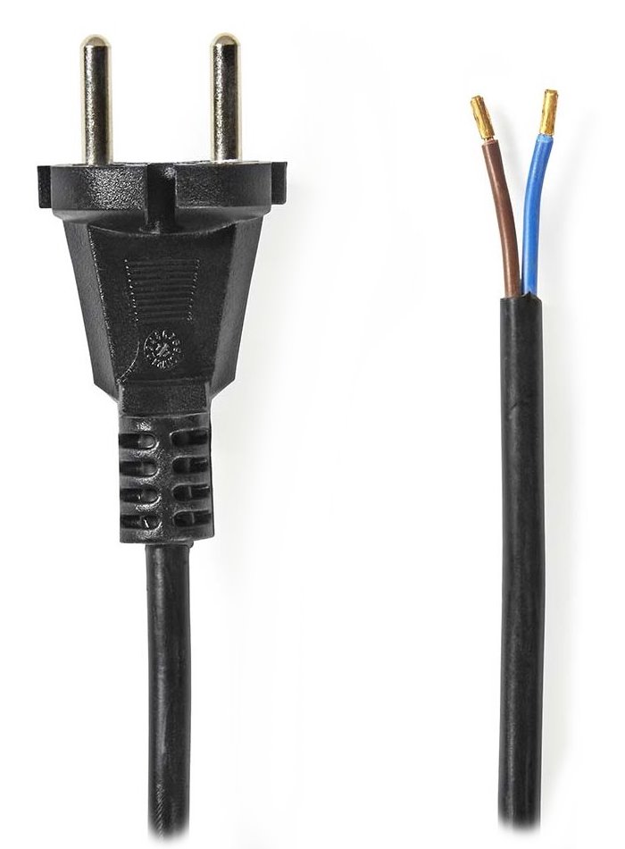 NEDIS napájecí kabel k vysavači/ CEE 7/17/ 250 V AC/ PVC/ černý/ bulk/ 7m
