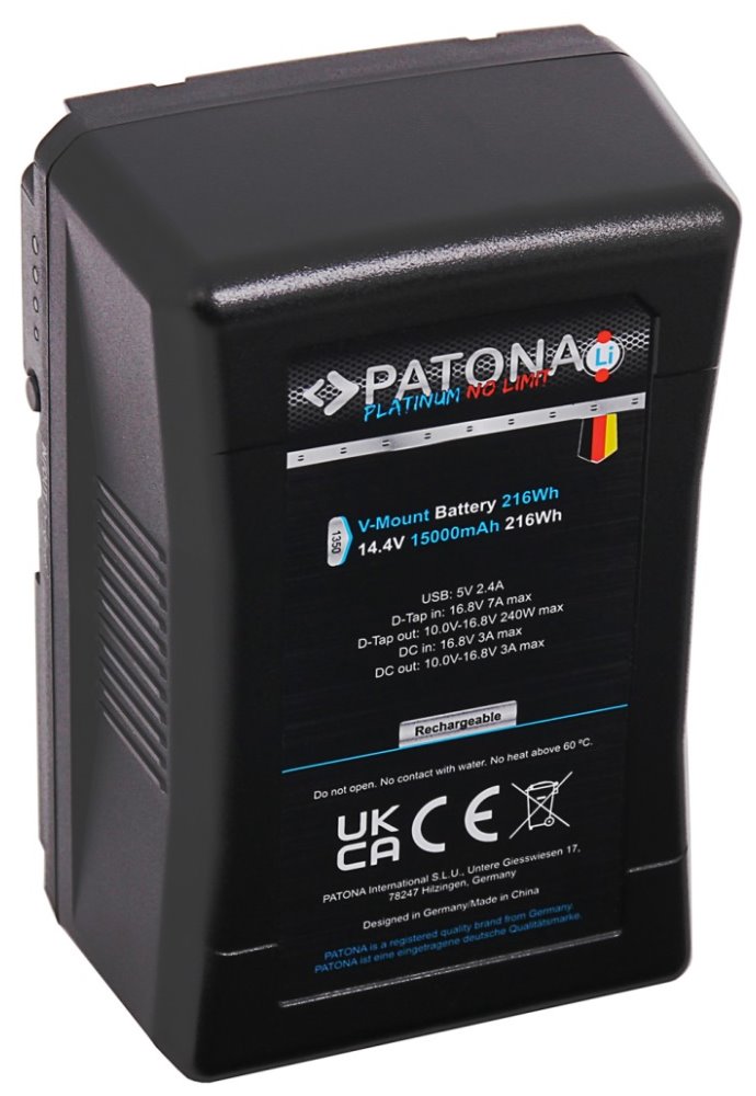 PATONA baterie V-mount pro digitální kameru Sony BP-230W 15000mAh Li-Ion 216Wh 14,4V 24A Platinum