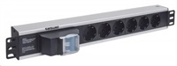 Intellinet 19" 1.5U Rackmount 6-Way Power Strip - German Type, rozvodný panel, 6x DE zásuvka, 1.6m kabel