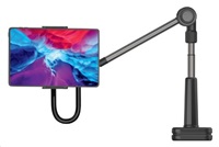 Univerzální držák na tablet/telefon pro upevnění na stůl FIXED Relax s otočným a nastavitelným ramenem, černý