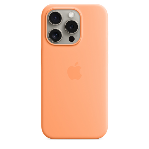 Apple Silikonové s MagSafe iPhone 15 Pro Max, sorbetově oranžová MT1W3ZM/A iPhone 15 ProMax Silicone Case MS - Orange Sorbet