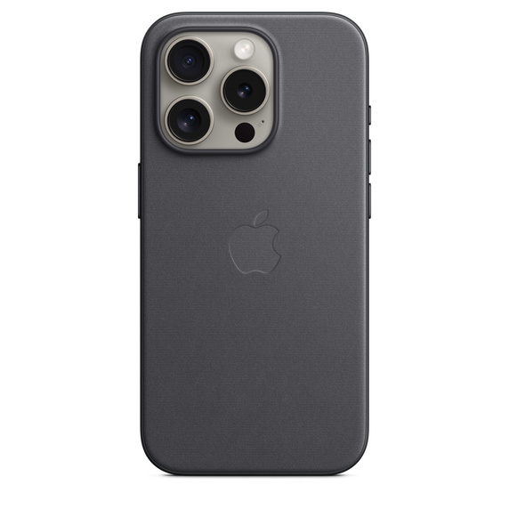Apple z tkaniny FineWoven s MagSafe na iPhone 15 Pro Max, černé MT4V3ZM/A iPhone 15 ProMax FineWoven Case MS - Black