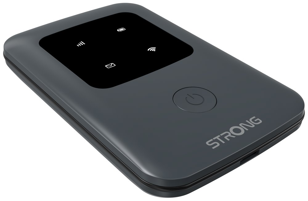 STRONG 4G MIFI 150/ Wi-Fi standard 802.11 b/g/n/ 150 Mbit/s/ 2,4GHz/ 1x SIM slot/ 1x USB/ 1x micro SD slot/ černý