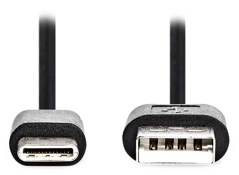 NEDIS kabel USB 2.0/ zástrčka USB-C - zástrčka USB-A/ černý/ bulk/ 1m