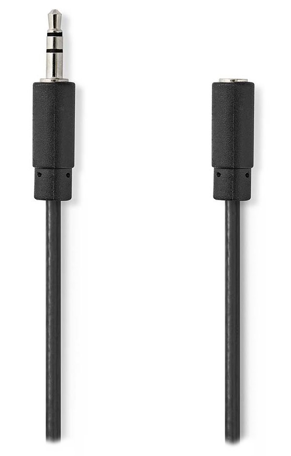 NEDIS prodlužovací stereo audio kabel s jackem/ zástrčka 3,5 mm - zásuvka 3,5 mm/ černý/ bulk/ 10m