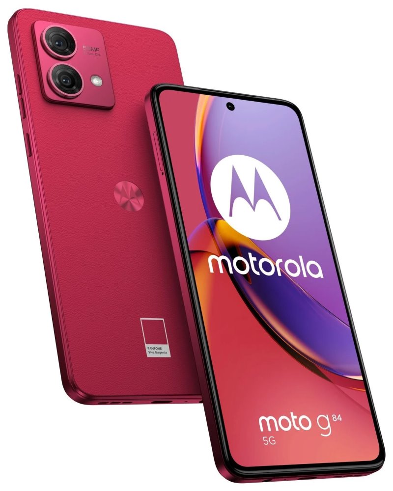 Motorola Moto G84 - Viva Magenta (Vegan Leather) 6,55" / nano SIM hybridní slot/ 12GB/ 256GB/ 5G/ Android 13