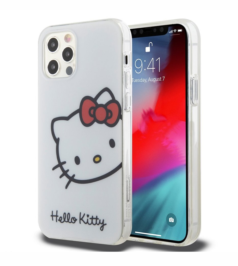 Hello Kitty IML Head Logo Zadní Kryt pro iPhone 12/12 Pro, bílá Nové