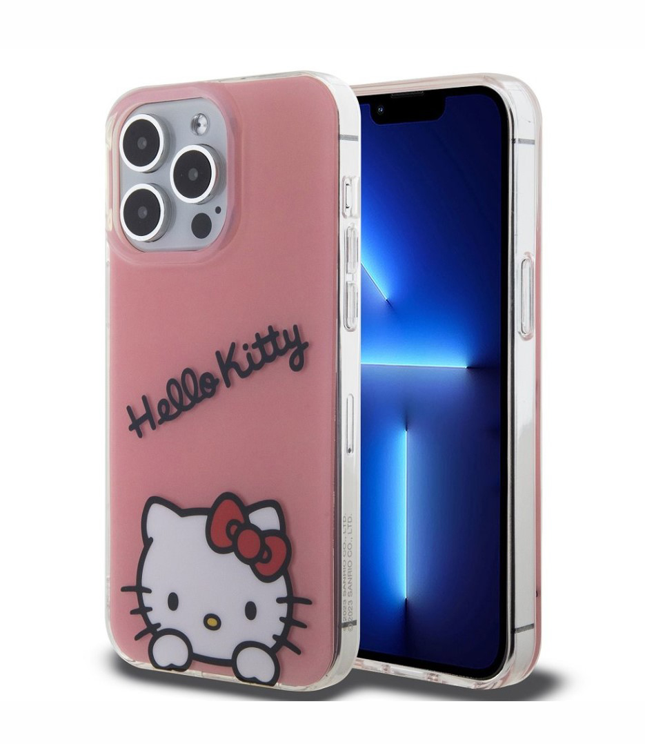 Hello Kitty IML Daydreaming Logo Zadní Kryt pro iPhone 13 Pro, růžová Nové