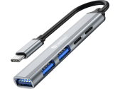 Sandberg USB-C Saver, porty 2xUSB-A a 2xUSB-C, stříbrná